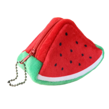 Fruit Coin Change Cosmetic Plush Purse with Key Chain - New - Watermelon - $12.99