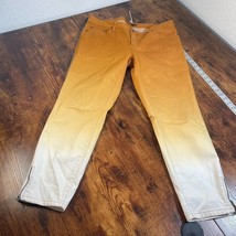 Prana Jett Capri Pant Jeans Womens 9/32 Golden Ombre Stretch Zip Ankle S... - £19.35 GBP