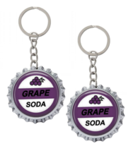 2 Grape Soda Crown Bottle Cap Key Chains - £10.25 GBP