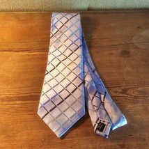 Kenneth Cole Men&#39;s Tie 100% Silk Regular Standard Light Periwinkle Multi Color - £11.98 GBP