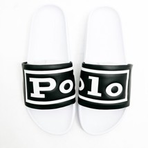 Polo Ralph Lauren MEN SZ 12 Cayson POLO Spell Out  Logo Pool Slide Sandals NIB - £62.24 GBP