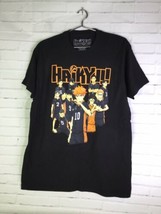 Haikyu Team Crew Anime Manga Logo Black Graphic Print Tee T-Shirt Men&#39;s Size L - £24.50 GBP