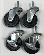 4 Four SWIVEL WHEELS 75 X 25 CASTER 1/4&quot; THREADED STEMS -  2 with BRAKES - $293.35 MXN