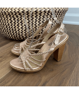 Michael Kors Rose Gold Metallic Pink Braided Strappy 4” Heels 6 - €52,52 EUR