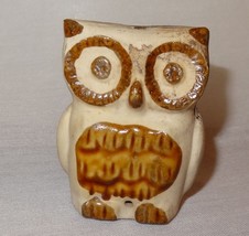 Vintage Owl Earth Ware Brown Burned Look Damaged - $8.52