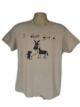 Mens Gray Graphic T-Shirt Medium Unisex Novelty Funny I Dont Give A Rats Ass - £15.65 GBP