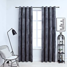 vidaXL Blackout Curtains with Rings 2 pcs Anthracite 54&quot;x84&quot; Velvet - $62.34 CAD