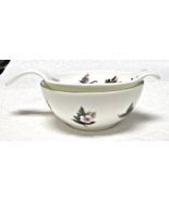 Beautiful English Bone China Wildflower Tea Strainer 2pc Bowl w Strainer - $28.22