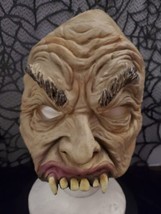 Vintage Disguise Vampire Dracula Chinless Half Face Mask  Adult  Fangs Eyebrows - £10.39 GBP