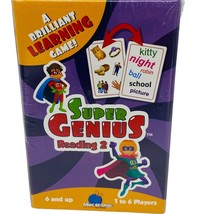 Super Genius Reading 2 Cards Learning Game Kids Educational Homeschool M... - £3.95 GBP