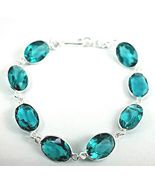 Sterling Silver London Topaz Gemstone Hand Crafted Women's Bracelet Casu... - $80.96