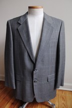 Hickey Freeman Neiman Marcus 41R Wool Gray Check Boardroom Sport Coat Ja... - $55.10