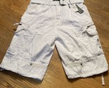 Men&#39;s Lightweight White Cargo Shorts with Belt PJ Mark Sz 40 Y2K - $26.68