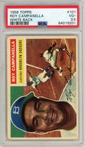 1956 Topps Roy Campanella #101 White Back PSA 3.5 P1342 - $126.72