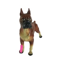Ucagco Boxer Figurine Ceramic Dog Made Japan Foil Tag  8 1/2&quot; REPAIRED V... - $18.97