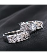 Trendy Luxury Tibetan Silver Wedding Ring Set Band For Bridal Girls And ... - £10.51 GBP