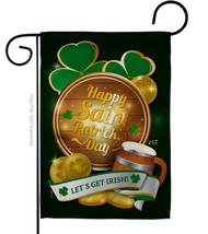 Lets Get Irish Garden Flag St Patrick 13 X18.5 Double-Sided House Banner - £15.92 GBP