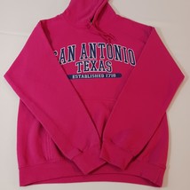 Gildan Heavy Blend SAN ANTONIO TEXAS Women's Pink Drawstring Hoodie Sweatshirt S image 9