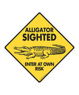 Alligator Sighted - Enter at Own Risk Aluminum Shark Sign - 6&quot; x 6&quot; - $9.95
