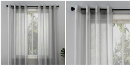NEW 2 Piece Solid Grommet Window Curtain Panel Set - 54&quot; x 63&quot; - Gray - P02 - £39.07 GBP
