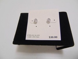 Department Store Sterling Silver 5 mm Cubic Zirconia Stud Earrings H515 $30 - £11.38 GBP