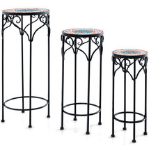 Decorative Flower Display Holder with Ceramic Top for Patio - $125.69