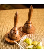 Sheesham Wooden Salt Pepper Set for Dining Table Shakers Set with Tray (... - £30.96 GBP