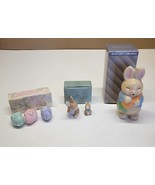 Avon ‘Mother&#39;s Love’ Easter Bunny Figurine Set, Avon Bunny Patch Candle ... - £19.25 GBP