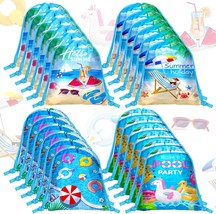 24 Pcs Summer Pool Party Favor Bags Pool Party Drawstring Bags Summer Bags for K - £29.88 GBP
