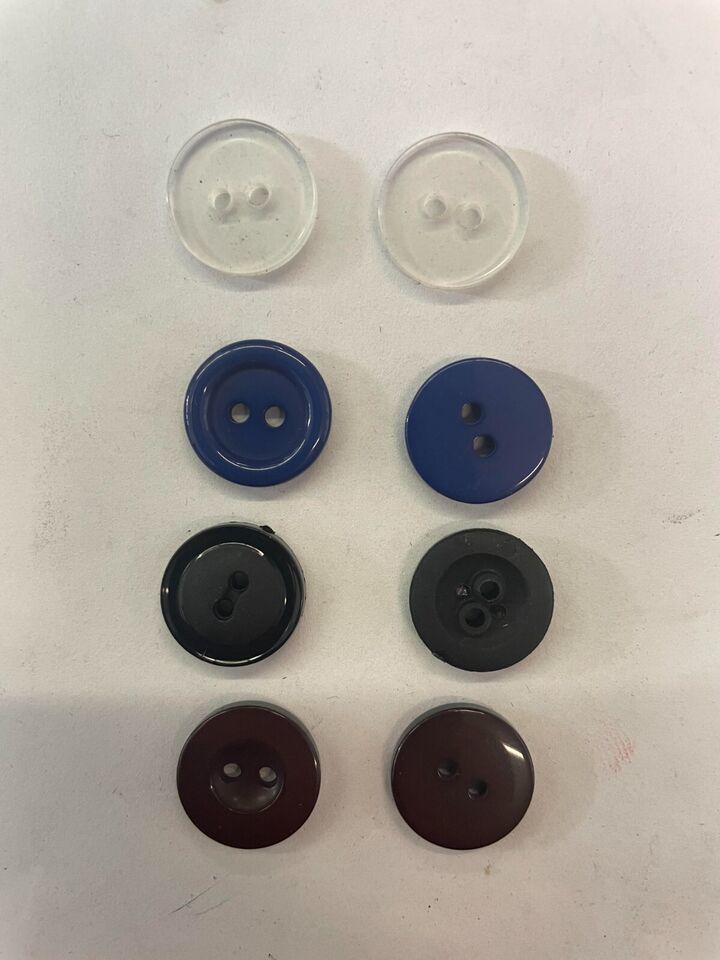 Lot 12 button  Shiny black 2 hole cat eye round 15 mm / MARBLE BLACK 2 S... - $4.99+