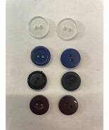 Lot 12 button  Shiny black 2 hole cat eye round 15 mm / MARBLE BLACK 2 S... - $93.33 MXN+