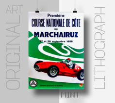 RARE Mint Lithograph Poster 1958 1re Course National de Cote du Marchairuz - £2,695.43 GBP