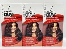 3 - Clairol Color Crave SEMI-PERMANENT Hair Color Candy Apple 2.0 Fl Oz Each - £10.26 GBP