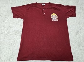 Vintage 90s Detroit Firefighters XL Henley Shirt Softball Baseball Jerse... - $24.70