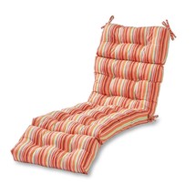 72&quot; ge Cushion Orange Colorful Stripes Outdoor 6ft Patio Chaise Pad for - £102.77 GBP