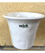POTTERY BARN Christmas WISH Planter Pot 5” Ceramic Rae Dunn Style Xmas C... - $34.17 CAD