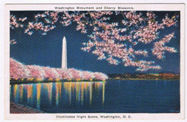 Postcard Washington DC Illuminated Night Scene - $3.95