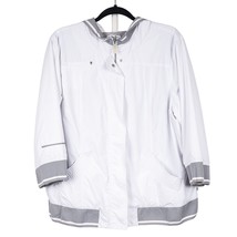 Zenergy Chicos Windbreaker Jacket Womens 3 XL 16 White Gray Hoodie Athletic - £18.53 GBP