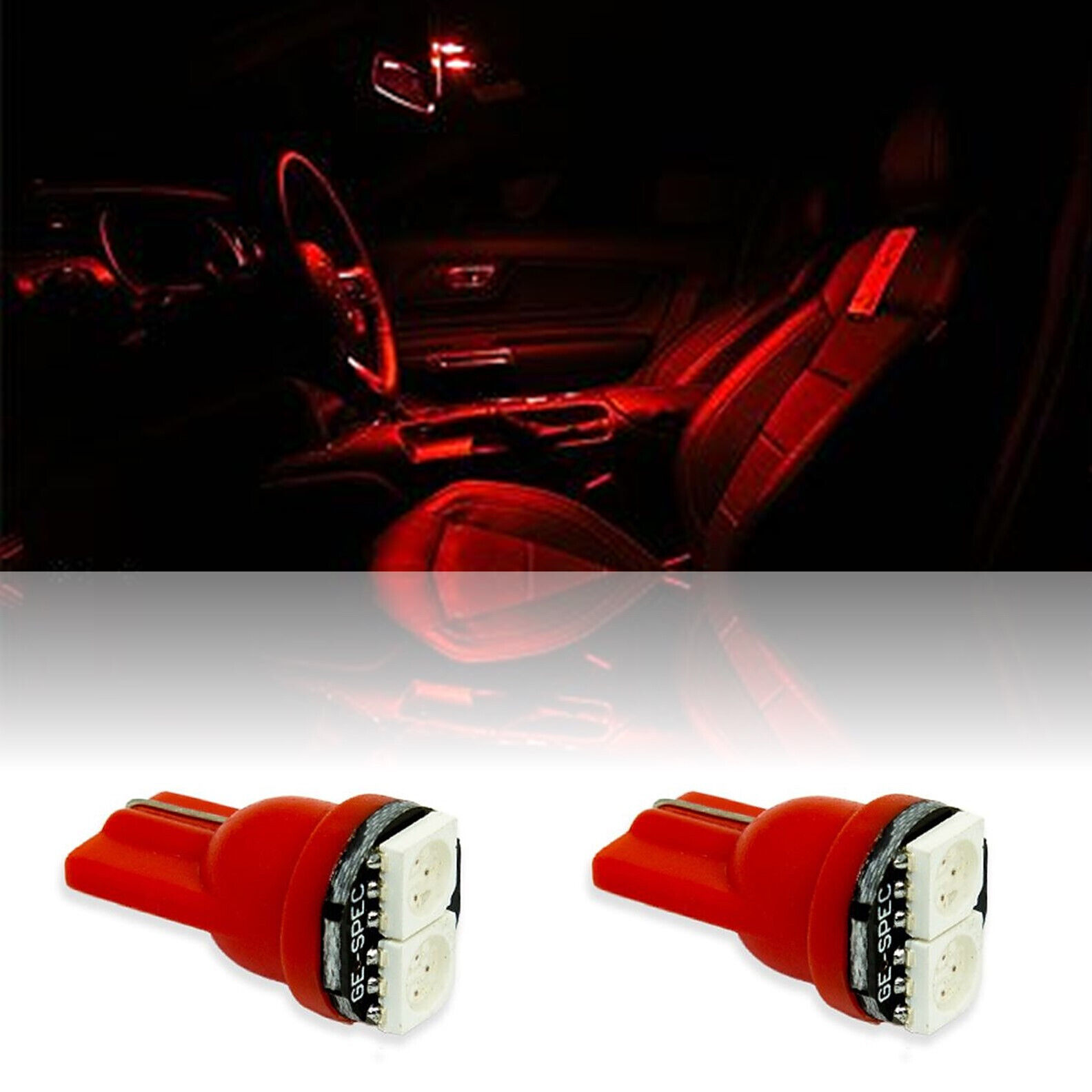 Red 168 920 194 2825 T10 2-SMD LED Bulbs Parking License Interior Lights... - $3.95