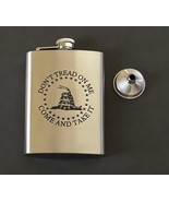 Don&#39;t Tread on Me Engraved Stainless Steel 8 oz Flask (NEW) - $213.41 MXN