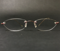Minima Petite Eyeglasses Frames Oval Pink Rimless Titanium 50-15-135 - £37.31 GBP