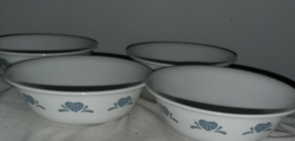 (4) CorningWare Corelle Blue Hearts - Fruit Berry Dessert 5 1/2&quot; Bowls Corning - £15.43 GBP