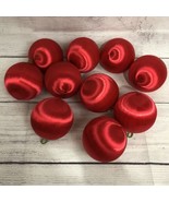 10 Vintage Satin Sheen Unbreakable Christmas Xmas Ornaments Bulbs Bauble... - $20.42 CAD