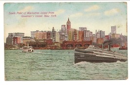 Vintage Postcard New York City South Point of Manhattan Island - £3.90 GBP