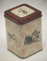 Horse Drawn Sleigh Ride Tin Box Storage Container Advertising Different ... - $9.89