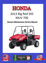 2013 Honda Big Red 700 MUV SXS Owners / Maintenance Manual - £10.14 GBP
