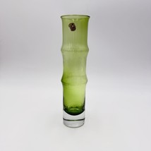 MCM SWEDISH ASEDA ART GLASS Green BO BORGSTROM GLASBRUK Bamboo VASE 9” - $58.50