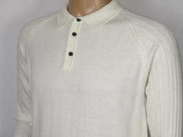 Men's Sweater Knit By BRANGO Turkey Polo Neck Cotton Blend 21228 White image 8