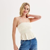 Eyeshadow Smocked Eyelet Tube Top with Removable Straps Women&#39;s JR Sz S NWT - $230.63 MXN