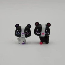 Littlest Pet Shop LPS Series 1 Black &amp; White Midnight Bearly &amp; Moon Bearcub Set - £7.74 GBP